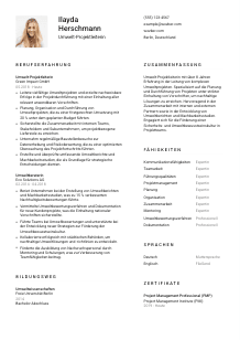 Lebenslauf-Vorlage für Umwelt-Projektleiter*in #1