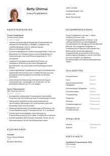 Lebenslauf-Vorlage für Finanz-Projektleiter*in #1