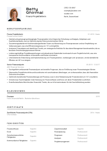 Lebenslauf-Vorlage für Finanz-Projektleiter*in #2