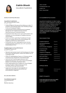 Lebenslauf-Vorlage für Gesundheits-Projektleiter*in #3