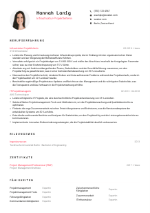 Lebenslauf-Vorlage für Infrastruktur-Projektleiter*in #1