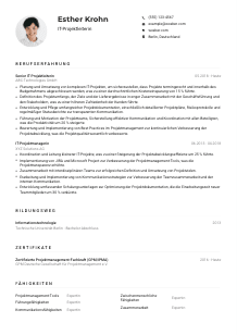 Lebenslauf-Muster für IT-Projektleiter*in
