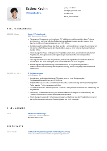 Lebenslauf-Vorlage für IT-Projektleiter*in #1