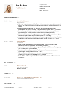Lebenslauf-Vorlage für PMO-Manager*in #1