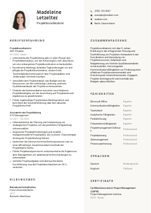 Lebenslauf-Vorlage für Projektkoordinator*in #2