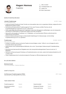Lebenslauf-Muster für Projektleiter*in