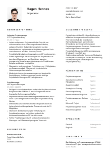Lebenslauf-Vorlage für Projektleiter*in #1