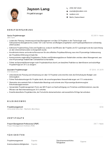 Lebenslauf-Muster für Projektmanager*in