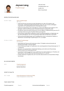 Lebenslauf-Vorlage für Projektmanager*in #1