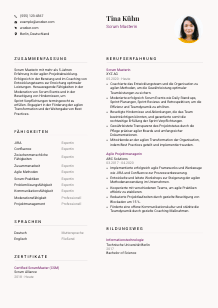 Lebenslauf-Vorlage für Scrum Master #3