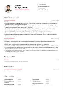 Lebenslauf-Vorlage für Technische*r Projektleiter*in #1