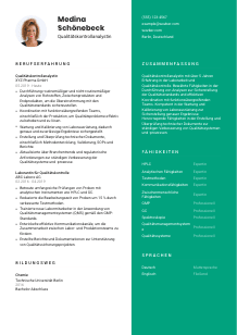 Lebenslauf-Vorlage für Qualitätskontrollanalyst*in #2
