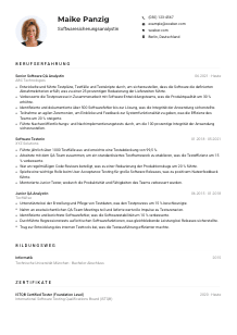 Lebenslauf-Muster für Softwaresicherungsanalyst*in