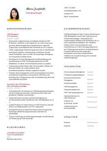Lebenslauf-Vorlage für HSE-Beauftragte*r #2