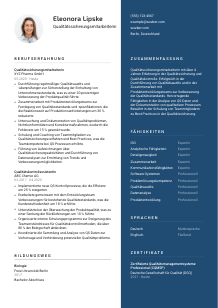 Lebenslauf-Vorlage für Qualitätssicherungsmitarbeiter*in #2