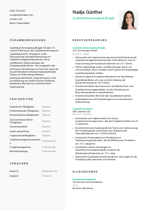 Lebenslauf-Vorlage für Qualitätssicherungsbeauftragte*r #2