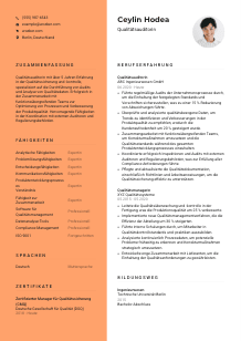 Lebenslauf-Vorlage für Qualitätsauditor*in #3