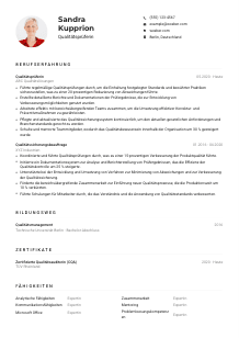 Lebenslauf-Muster für Qualitätsprüfer*in