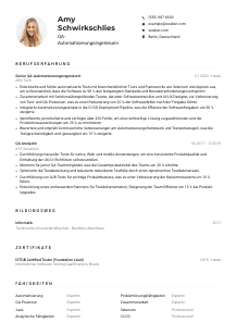 Lebenslauf-Muster für QA-Automatisierungsingenieur*in