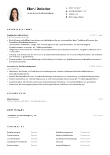 Lebenslauf-Muster für Qualitätskontrolltechniker*in