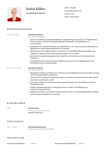 Lebenslauf-Vorlage für Qualitätstechniker*in #1