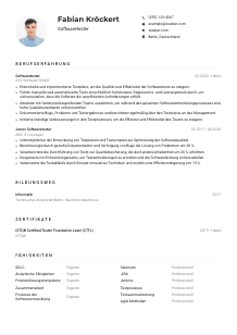 Lebenslauf-Muster für Softwaretester*in