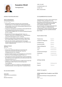 Lebenslauf-Vorlage für Testingenieur*in #1
