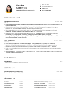 Lebenslauf-Muster für Qualitätssicherungsmanager*in