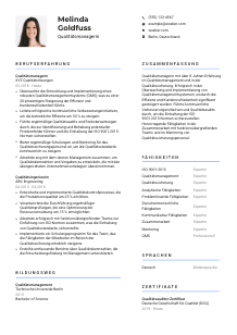 Lebenslauf-Vorlage für Qualitätsmanager*in #2