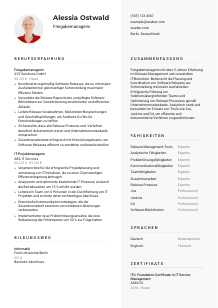Lebenslauf-Vorlage für Freigabemanager*in #2