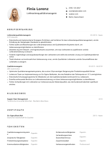 Lebenslauf-Muster für Lieferantenqualitätsmanager*in