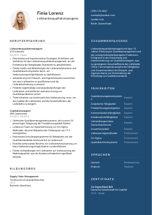 Lebenslauf-Vorlage für Lieferantenqualitätsmanager*in #2