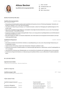Lebenslauf-Muster für Qualitätssicherungsspezialist*in