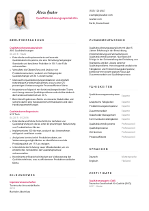 Lebenslauf-Vorlage für Qualitätssicherungsspezialist*in #2