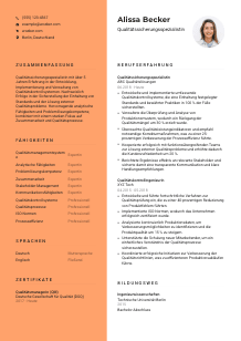 Lebenslauf-Vorlage für Qualitätssicherungsspezialist*in #3
