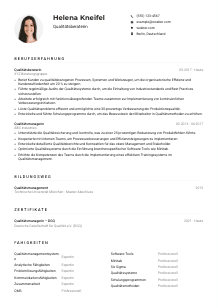 Lebenslauf-Muster für Qualitätsberater*in