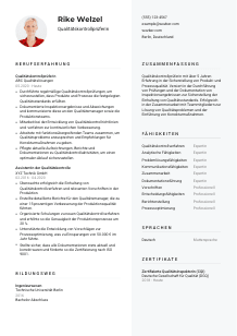Lebenslauf-Vorlage für Qualitätskontrollprüfer*in #2