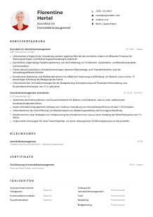 Lebenslauf-Muster für Assistenz im Immobilienmanagement