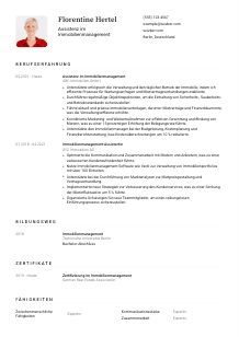 Lebenslauf-Vorlage für Assistenz im Immobilienmanagement #1
