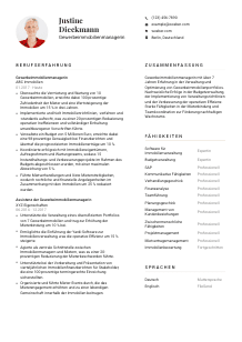 Lebenslauf-Vorlage für Gewerbeimmobilienmanager*in #1