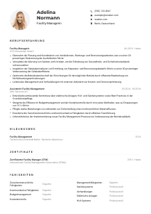 Lebenslauf-Muster für Facility-Manager*in