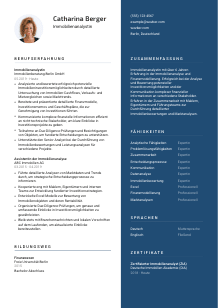 Lebenslauf-Vorlage für Immobilienanalyst*in #2