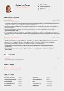Lebenslauf-Vorlage für Immobilienanalyst*in #3