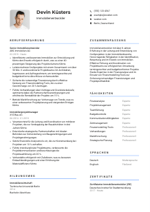 Lebenslauf-Vorlage für Immobilienentwickler*in #2