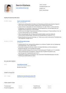 Lebenslauf-Vorlage für Immobilienentwickler*in #1