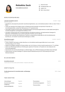 Lebenslauf-Muster für Immobilieninvestor*in
