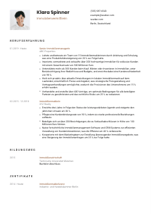 Lebenslauf-Vorlage für Immobilienvermittler*in #1