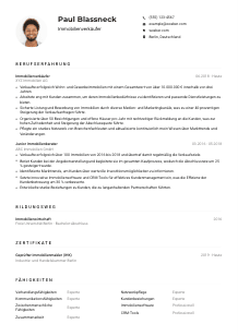Lebenslauf-Muster für Immobilienverkäufer*in