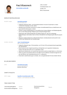 Lebenslauf-Vorlage für Immobilienverkäufer*in #1
