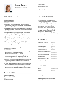 Lebenslauf-Vorlage für Immobilienbewerter*in #1